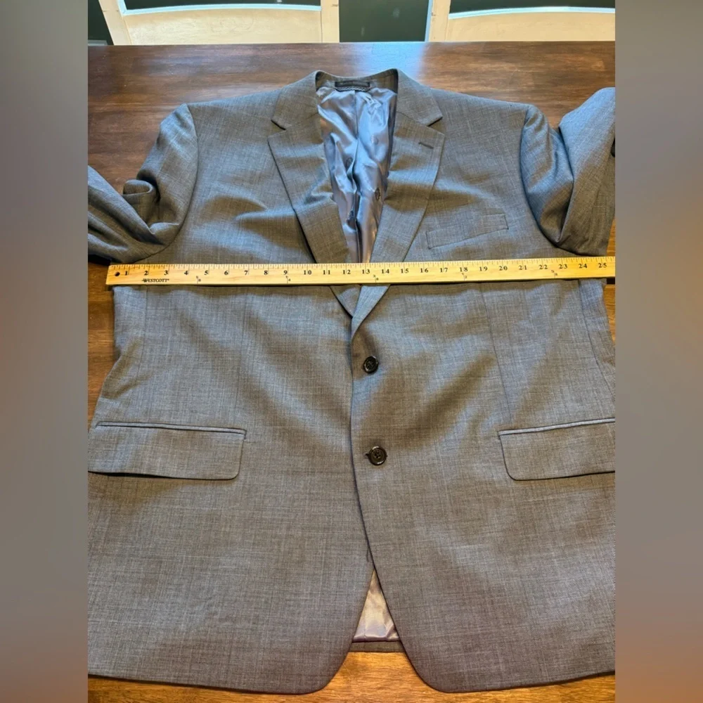 Lauren Ralph Lauren Mens Grey Two Button Wool Suit Jacket Blazer SZ 48R Preppy
